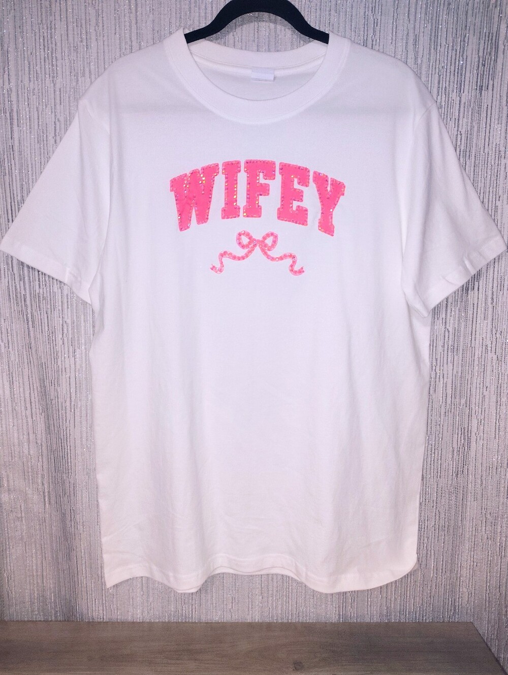 Custom Crystal 'WIFEY' Bow Graphic Tee